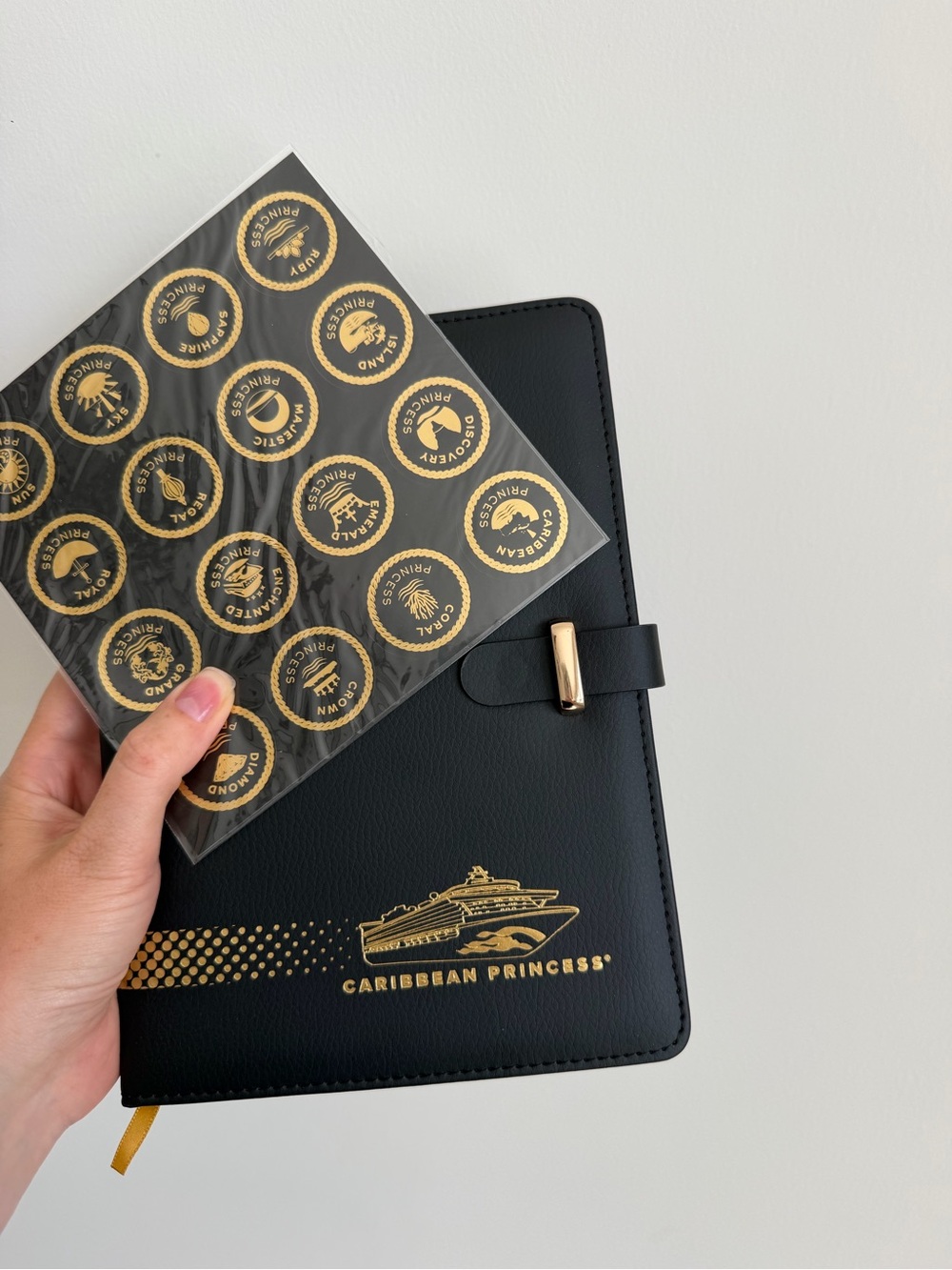CARIBBEAN PRINCESS 
Black Faux Leather Travel Journal